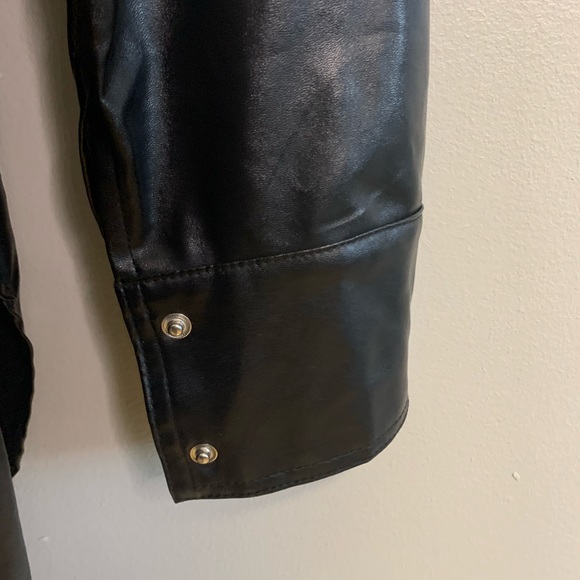 Black PU Faux Leather Jackets #163 - Picture 10 of 13